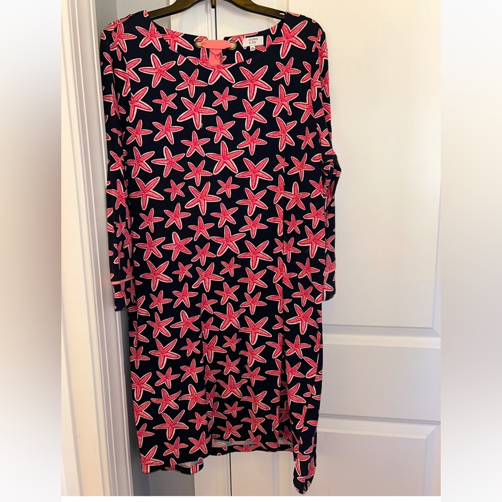 Crown & Ivy Navy and Pink Starfish  dress